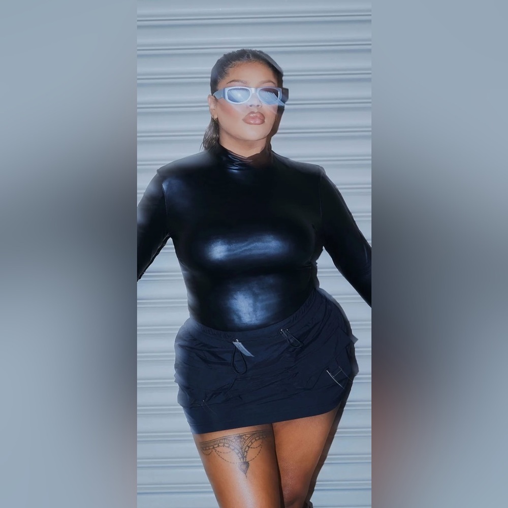 Fashion Nova Sleek Black Mini Skirt
